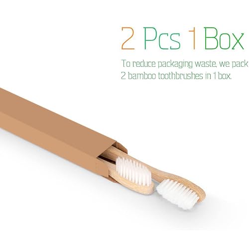 Bamboo Toothbrushes 10 Pack,Soft Toothbrushes for Adults,Plastic Free Toothbrush,Ultra Soft Bristled,Travel Tooth Brush,Eco Friendly Toothbrush,BPA Free,Natural Bamboo Tooth Brush(White)