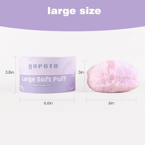 Large Body Powder Puff for Dusting Powder, Women Powder Puff with Gorgeous Storage Container for Bath