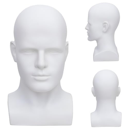 Mannequin Head Male Professional Cosmetology Manikin Head for Display Headset, Headphone, Game Console, Hats, Wigs Jewellery£¨L90-YB£©