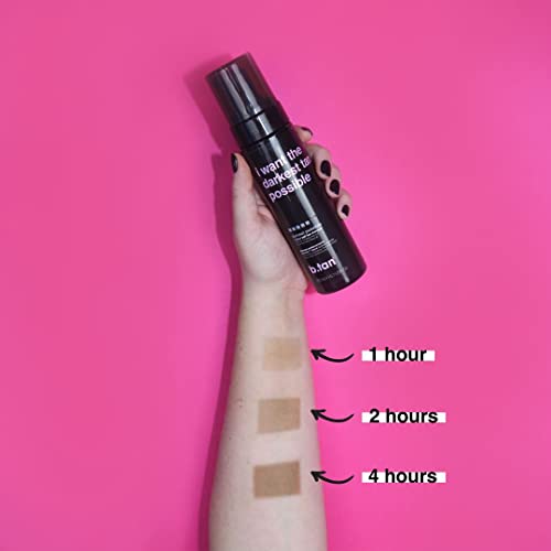 b.tan Ultra Dark Self Tanner Mousse | I Want The Darkest Tan Possible - Fast, 1 Hour Express Sunless Tanning Foam, Golden Bronzing Glow, Face & Body, No Fake Tan Smell, Vegan, Cruelty Free, 6.7 Fl Oz