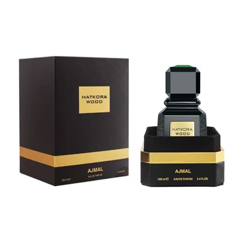 Ajmal Hatkora Wood Eau de Parfum 3.4 oz / 100 ml ? Unique Unisex Oriental Citrus & Woody Fragrance with Hatkora Lemon, Saffron & Oud | Long-Lasting Signature from Dubai