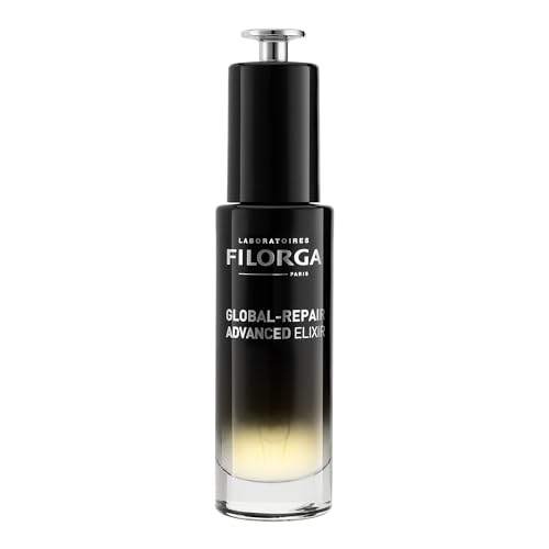 Filorga Global-Repair Advanced Elixir, Anti-Aging Face Treatment Repairs the Skin Barrier with a Rejuvenating Formula of Ceramides, Precious Oils, & Rose Extract to Reduce Wrinkles, 1.01 fl oz