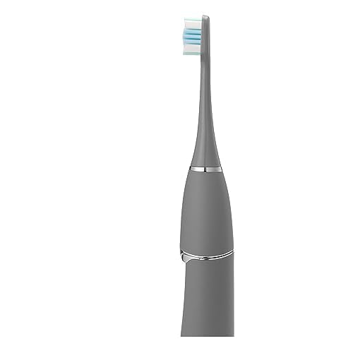 Folding Grey Sonic Electric Toothbrush Self Cleaning Travel Rechargeable Portable.4 Brush Heads.