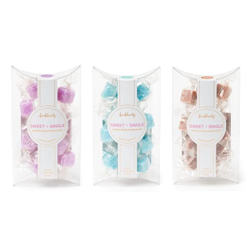 Bonblissity Sugar Scrub Candy 36pcs, For Exfoliating Hands, Feet Turns into Lotions l Lavender Luxury, Ocean Mist, Vanilla Brown Sugar