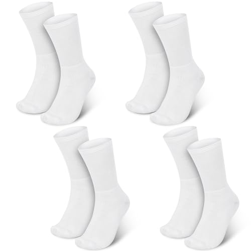 4 Pairs Cotton Soft Eczema Socks White Hydrating Moisturizing Therapy Cotton Socks Eczema Relief for Adult Wet Wrap Non Itch Soft Feet Treatment