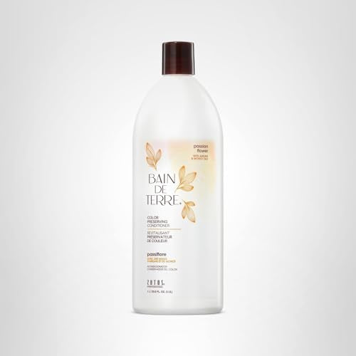 Bain de Terre Passion Flower Color Preserving Conditioner, Luxurious Hydration for Vibrant Color & Protection from Fading, with Argan & Monoi Oils, Paraben-free, Vegan, 33.8 Oz