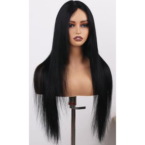 30 Inch Lace Front Wigs Human Hair Straight Wear and Go Glueless Wigs Human Hair Pre Plucked Pre Cut T Part HD Lace Front Wig 180% Density Black Layered Wig