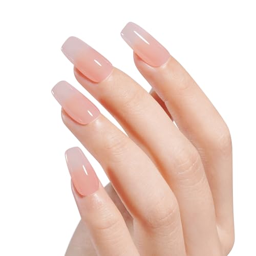 AILLSA Salmon Pink Dip Powder Nail Dipping Powder Jelly Nude Translucent DIY Manicure Salon at Home Easy to Use for Valentine's Day Gift (1 Oz)