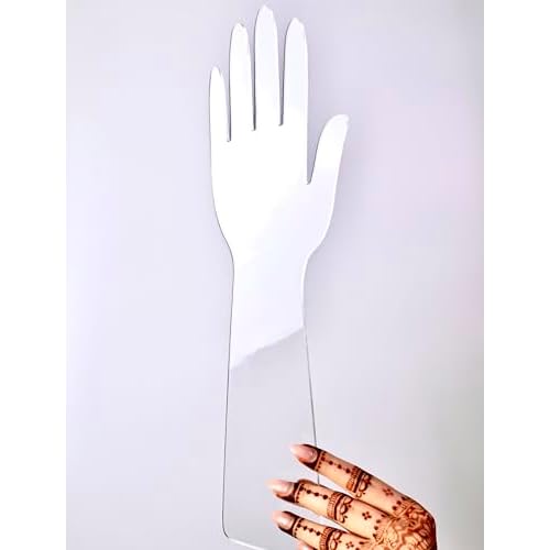Reusable Henna Hand Acrylic Plastic Template for Homemade Henna, Mehendi Heena Beginner Kit Drawing Body Art Hena Temporary Tattoo Practice Mendi, CLEAR