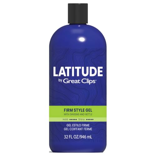 GREAT CLIPS LATITUDE Firm Style Gel | Hair Gel for Men | High Hold + High Shine | 32oz