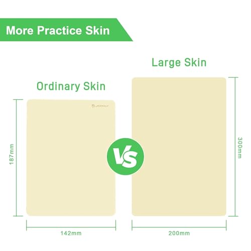 Professional Tattoo Practice Skin (3mm Thick Medical Silicone) - 5PCS 12"x8" Double-Sided Fake Skin, Realistic Texture & Reusable Tattoo Skin for Practice, with Luxury Gift Box for Artists