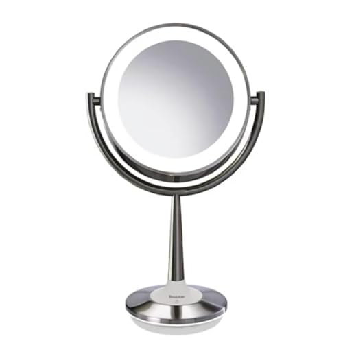 Brookstone Cordless Illuminated Makeup Mirror Silver