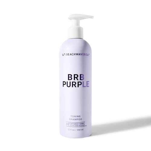 The Beachwaver Co. BRB Blonde Purple Shampoo - Full Size (12 Oz) | Anti-Brass Toning Conditioner w/HiX Vegan Bond Multipliers | Moisturizing, Sulfate-Free Formula for Blonde & Grey Hair
