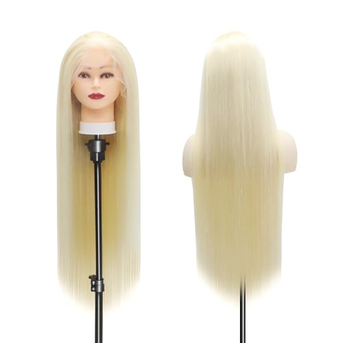 Straight Lace Front Wigs, 13x4 HD Transparent Straight Lace Frontal Wigs Human Hair with Baby Hair 180% Density Bleached Knots Virgin Glueless Human Hair Wigs (Blonde, 28 inch)