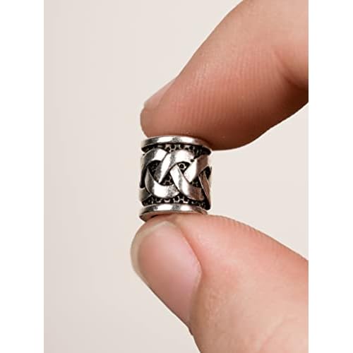 HAQUIL Hair clip Celtic Beads Antique Norse 5 pcs Viking Combo Beads Hair Pin Quick Beader Triquetra Knots Hair Beads Lock
