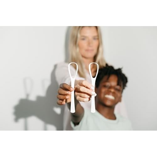Ergonomic Tongue Scraper - Dentist-Developed Tongue Cleaner for Adults - Gentle Stylish Tongue Scrubber for Oral Care, Dental Hygiene - Large