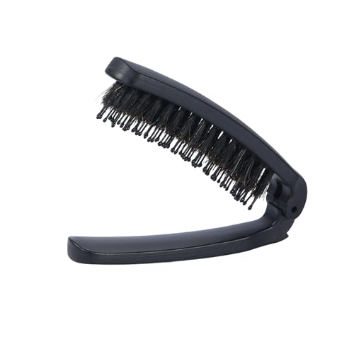 PERFEHAIR Travel Folding Boar Bristle Hair Brush, Mini Compact Portable Pocket Purse Brush for Thin Fine Short Hair, Small Foldable Travel Size Hairbrush for Men & Women Wet Dry Hair