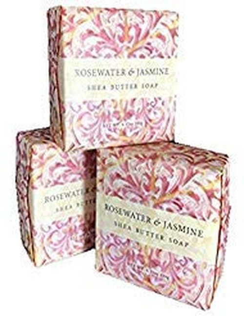 Greenwich Bay Cleansing Spa Soap, Shea Butter, and Cocoa Butter. Blended with Loofah and Apricot Seed, No Parabens, No Sulfates 6.35 Ounce (3 Pack) (Rosewater Jasmine)