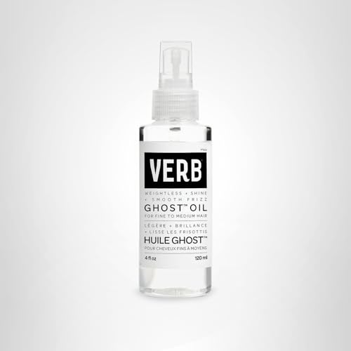 VERB Ghost Oil, 4 fl oz- Weightless Hair Oil for Fine to Medium Hair – Smooths Frizz, Adds Shine – No Parabens, Gluten or Harmful Sulfates