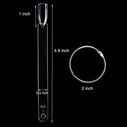 150 Pcs Clear Nail Swatch Sticks with Ring, Fan Shape Nail Art Polish Display Tips, False Nail Sample Sticks, Nail Practice Color Display, Transparent Polish Board for Nails