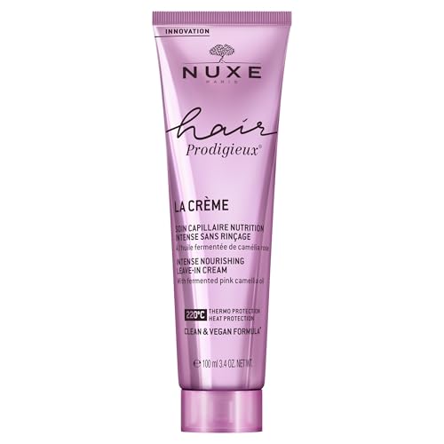 Nuxe Hair Prodigieux Intense Nourishing Leave-in Cream. Repairs & Protects Hair From Heat, For Soft, Shiny and Healthy Looking Hair. With Argan and Jojoba Oil, 3.4 Fl Oz