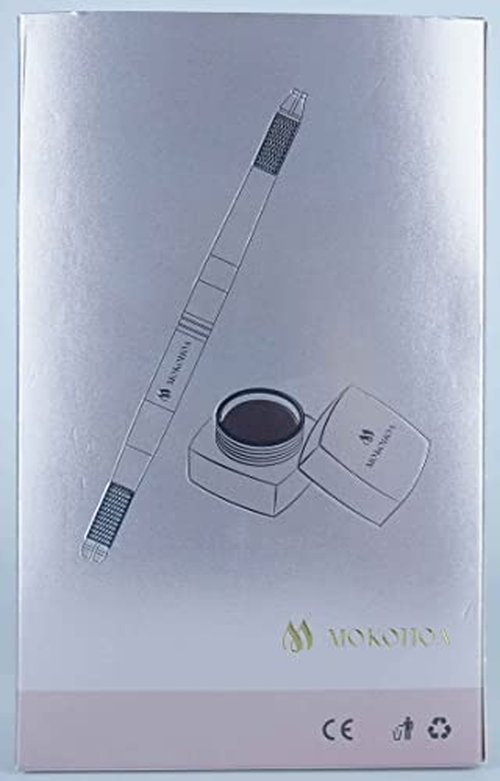 Mokohoa Microblading Eyebrow Pen Kits, Microblade Eyebrow Pencil,Microblading Supply,Permanent Eyebrow Makeup Tattoo Pen Kit for Beginners & Artist &Zipper Bag,Blades,Ink Cups,Finger Gloves