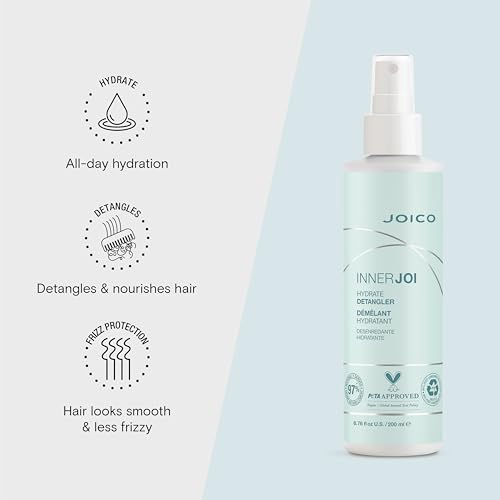 Joico InnerJoi Hydrate Detangler | For Dry Tangled Hair | Sulfate & Paraben Free | Naturally-Derived Vegan Formula | 6.7 oz