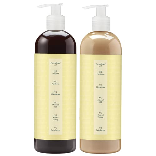 Shea Moisture Jamaican Black Castor Oil Curly Hair Set with Shea Butter - Strengthening Shampoo, Conditioner, and Growth Treatment for Healthy Hair (24 Fl Oz Each)