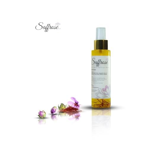 Handmade Saffron Skincare Gift Set, 5pc including Saffron Soap, Bamboo Soap Dish, Saffron Scrub, Saffron & Rose Facial Toner, Facial Oil, & Gua Sha