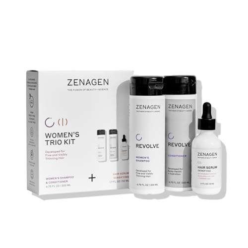ZENAGEN Revolve Women's Trio Kit | Shampoo + Conditioner + Densifying for Fine & Visibly Thinning Hair, Supports Hair Strength & Growth, 1 ea