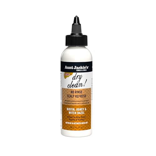 Aunt Jackie's Braid + Twist Collection Dry Clean! No Rinse Scalp Refresh ? Detox and Moisturize Scalp with Witch Hazel, Scalposine, Biotin, and Honey ? 6 fl oz