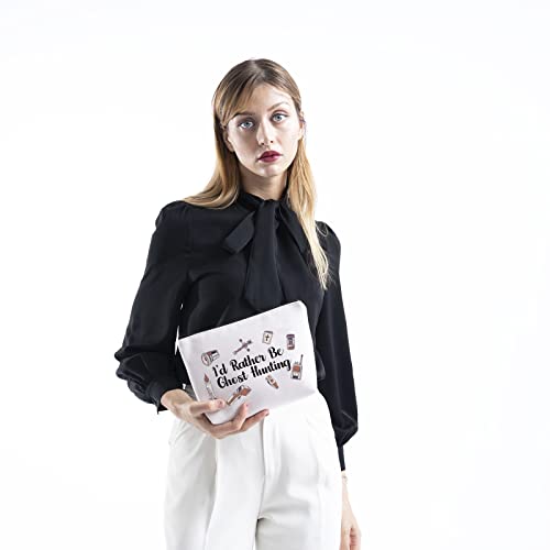 TSOTMO Paranormal Investigator Ghost Lover Merch I¡¯d Rather Be Ghost Hunting Zipper Pouch Makeup Bag (Ghost Hunting)