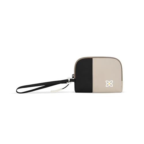Sherpani Jolie, Lightweight Travel Pouch, Cosmetic Bag, Recycled Wristlet Bag, Toiletry Bag for Women (Con Leche, Small)