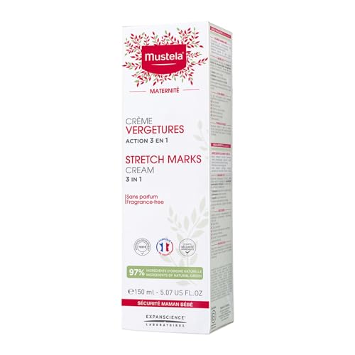 Mustela Maternity Stretch Marks Cream for Pregnancy - Natural Skincare Massage Moisturizer with Natural Avocado, Maracuja & Shea Butter - Lightly Fragranced or Fragrance Free - Various Sizes