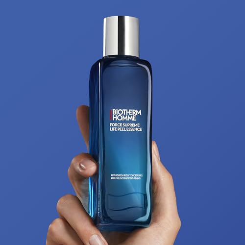 Biotherm Homme Force Supreme Life Peel Essence, an Anti-Fine Lines & Pore Tightening Peeling for Men with Sensitive Skin, with Peeling Acids, Smoothes and Refines Skin Texture, 5 Fl. Oz