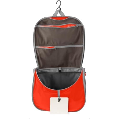 Sea to Summit Small Hanging Toiletry Bag, Extra Compact Travel Organizer for Minimalist Adventures, Spicy Orange