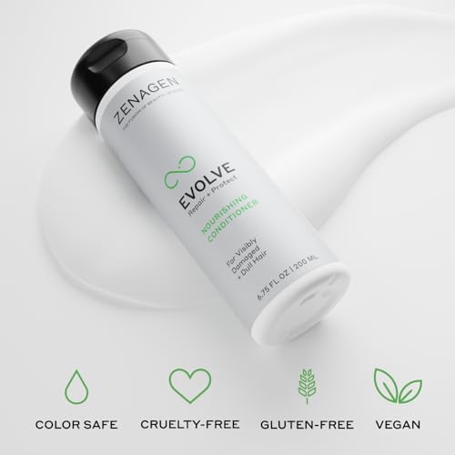 ZENAGEN Evolve Trio Kit for Visibly Damaged, Dull Hair | Nourishing Shampoo + Conditioner + Leave-In Conditioner, Restores Shine, Strength & Vitality, Plant-Based, Vegan, All Hair Types 1 ea