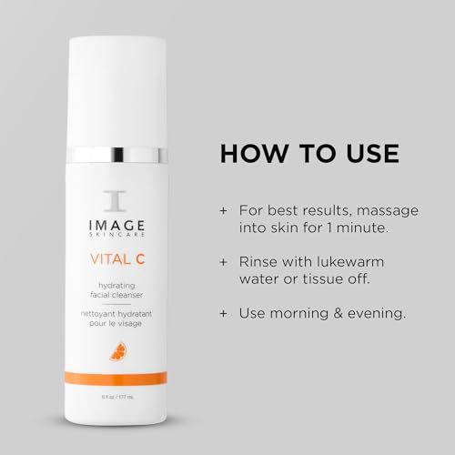 IMAGE Skincare, VITAL C Hydrating Facial Cleanser, Gentle Face Wash with Vitamin C, E and A