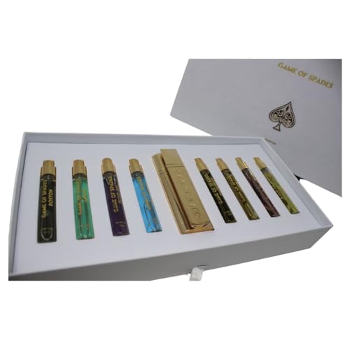 JO Milano Game of Spades 9-Piece Mini Parfum Set for Men & Women ? Includes Boston, Moon, Blind Bid, Full House, Diamond, Gold, Ruby, Yellow Sapphire & High Roller (0.33 oz Each