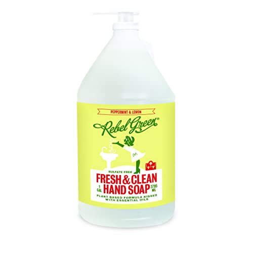 Rebel Green Fresh & Clean Hand Soap Refill - Moisturizing Natural Liquid Hand Soap Refill for Bathroom & Kitchen - (1 Gallon Refill Bottle)