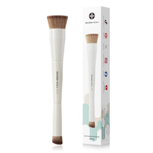 EIGSHOW Foundation and Concealer Brush, Dual Ended Makeup Brush For Flawless Foundation Coverage, Under Eye Concealer, Vegan & Cruelty-free (D110-Beige)