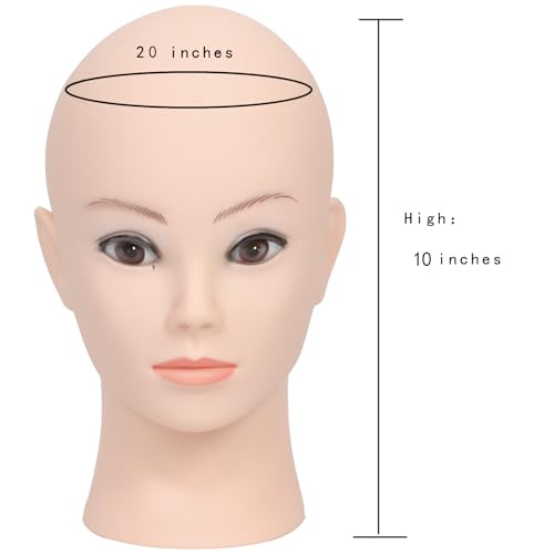 Female Cosmetology Bald Manikin Mannequin Head for Wigs Making Wig Display Hat Display Glasses Display with Free Clamp
