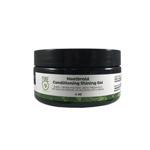 Generic Pure O Neat Hair Braid Gel, Strong Hold, Protein Rich, Conditioning Shine, No Wax or Flaking, Easy Application for Braids, Twists & Ponytails - 4 Oz