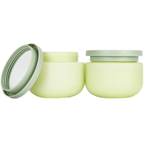 Qeuly 8.8 Oz Plastic Jars With Lids£¬2 Pcs Cosmetic Containers With Lids, Leak Proof Cosmetic Jars, Body Butter Containers for Cream, Bath Salt, Sugar Scrub, Gel, Slime, Rhinestone Storage