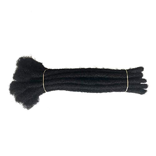 Human Hair Dreadlocks Extension Handmade Locs Large Size(diameter 0.8cm) 10inch 60 Strands/pack Natural Black #1B