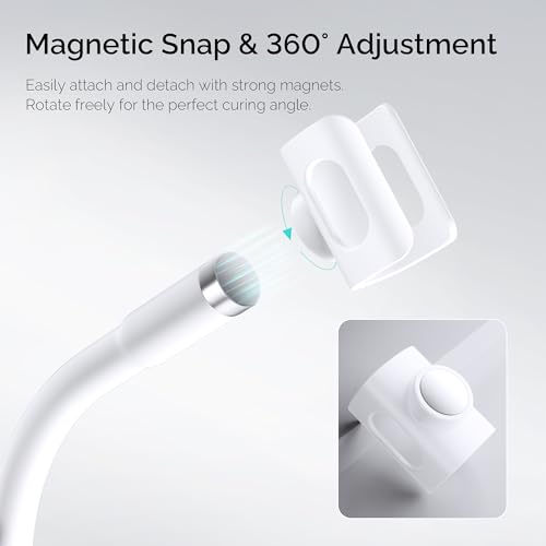 L'UGX Magnetic Handheld uv Light for Gel Nails Stand ? 360¡Æ Rotating Iron Base Holder, Strong Magnetic Mount for Gel Nail Dryer Pen,Detachable Support for Manicure Table or Salon Use