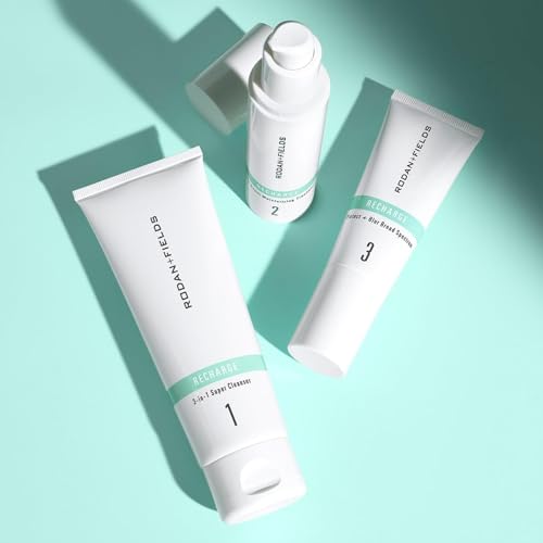 Rodan + Fields RECHARGE Regimen | Steps 1 to 3 | 3 in 1 Super Cleanser, Ultra Boost Moisturizing Treatment & Protect + Blur SPF 30 Sunscreen | Beauty & Skin Care Routine for Healthy Skin