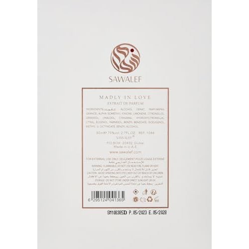 Swiss Arabian Sawalef Madly In Love - Luxurious Floral Body Spray for Women - Long-Lasting Body Mist with Litchi, Bergamot, Cedar, and Vanilla - 2.7 oz EDP Spray