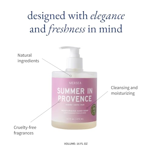 MERSEA Moisturizing Liquid Hand Soap in Large Pump Bottle, Summer in Provence (16 fl oz)