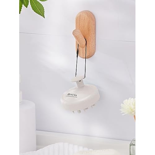 HEETA Hair Scalp Massager for Hair Growth, Shampoo Brush, Scalp Scrubber Exfoliator with Soft Silicone Bristles for Dandruff Removal to Relieve Stress, Wet Dry Use Updated Material, Beige